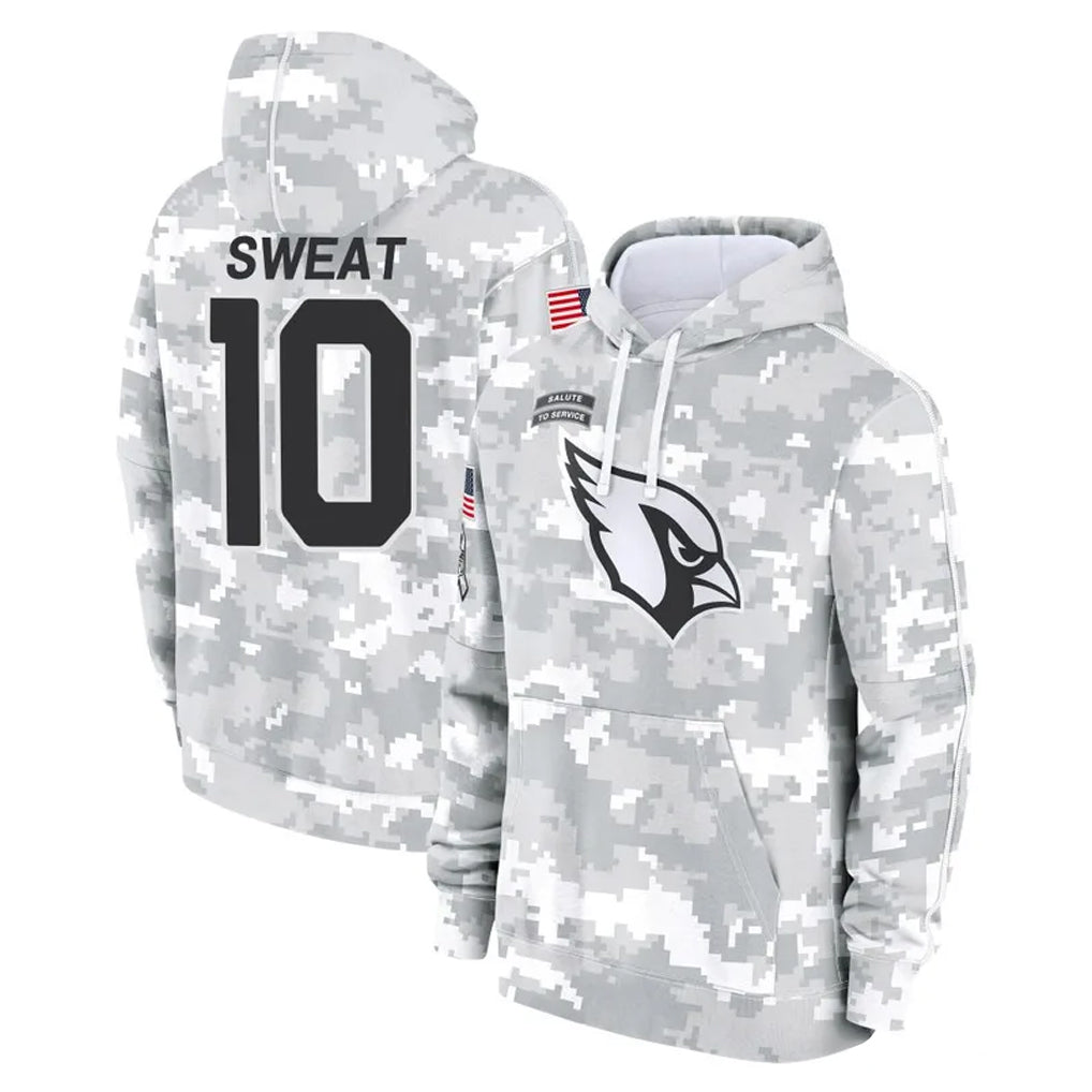 A.Cardinals #10 Josh Sweat Player Arctic Camo Limited Salute to Service Pullover Hoodies Game Ndoa Stitched Jerseys
