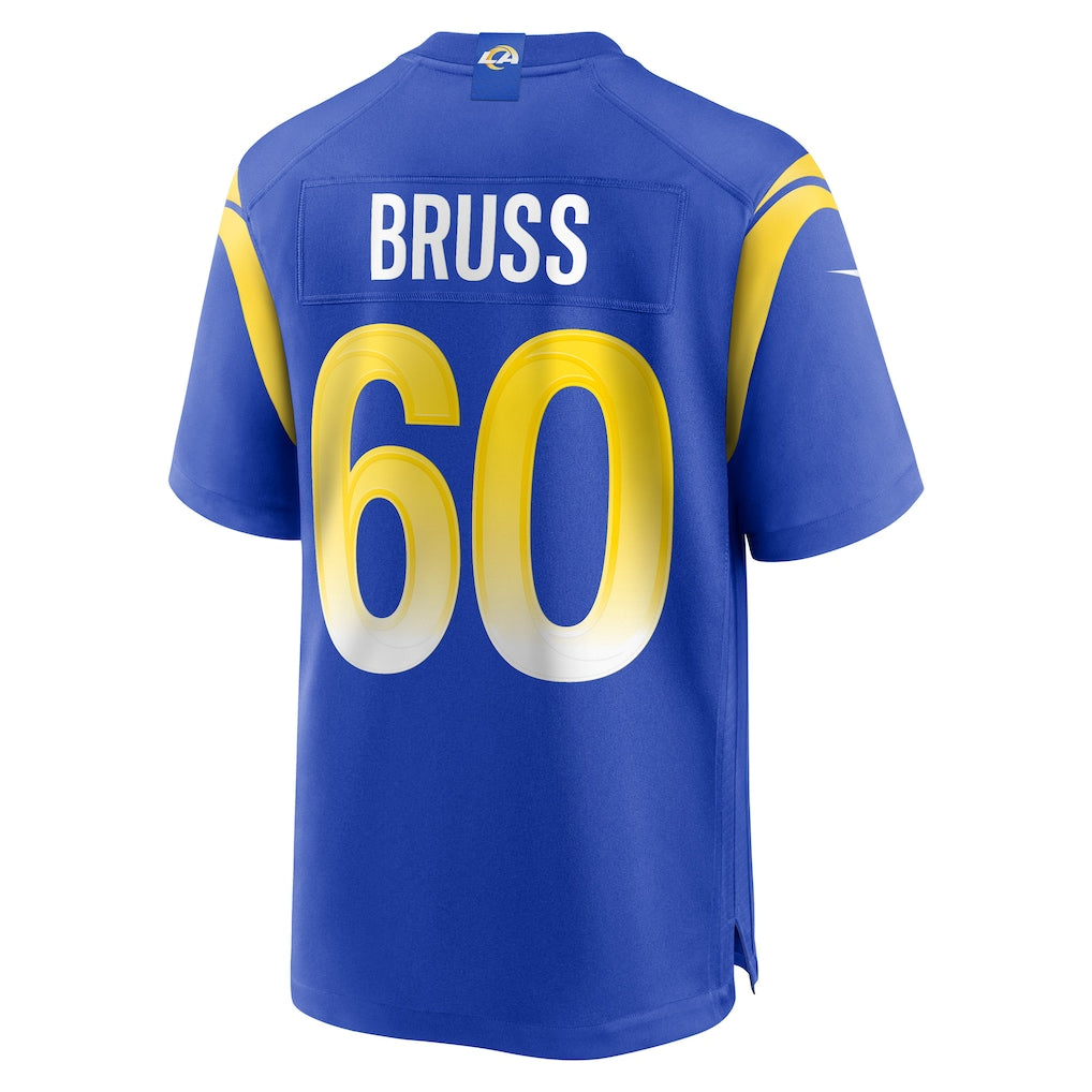 Ndoa LA.Rams #60 Logan Bruss Royal Game Player Jersey