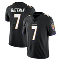 B.Ravens #7 Rashod Bateman Player Black Vapor Untouchable Limited Home Game Ndoa Stitched Jerseys