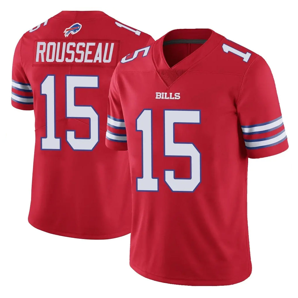 B.Bills #15 Greg Rousseau Player Red Vapor Untouchable Limited Ndoa Stitched Jerseys
