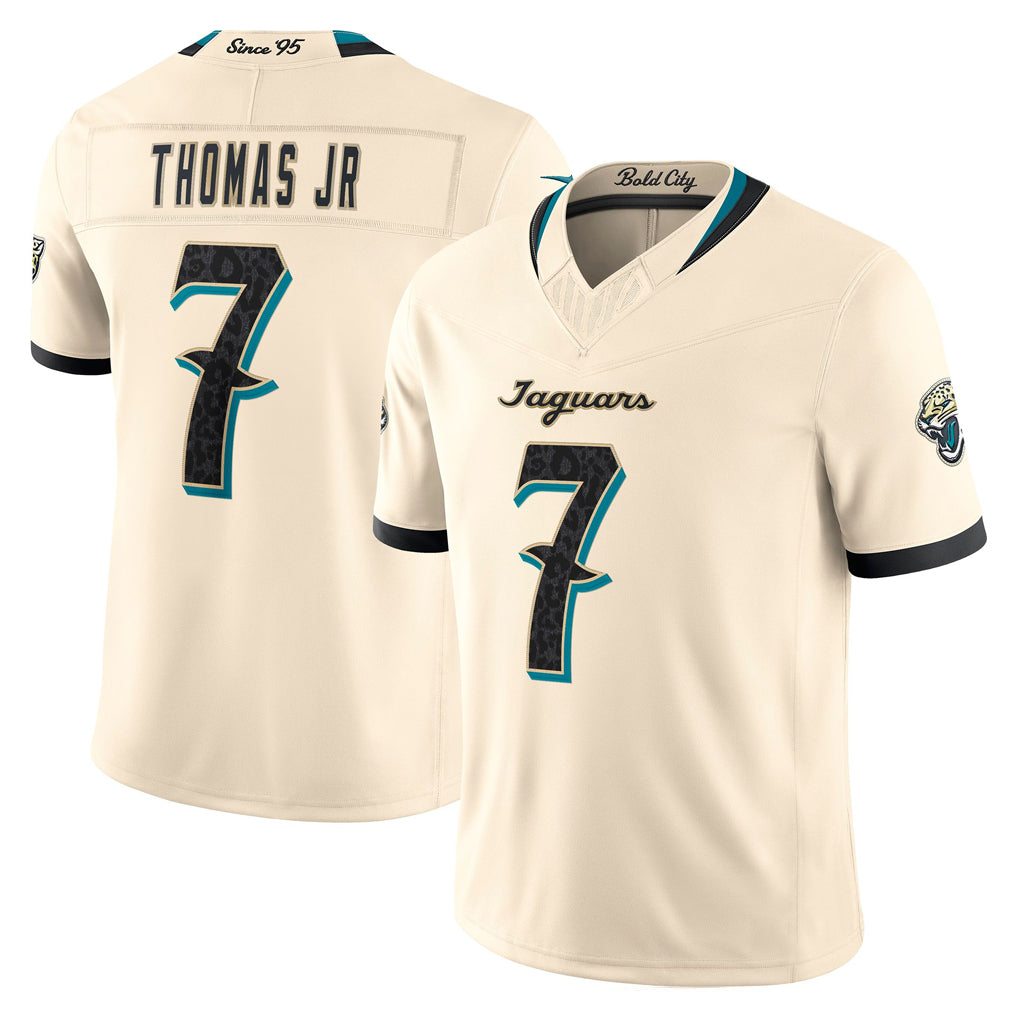 J.Jaguars #7 Brian Thomas Jr. Player Natural Limited 2026 Rivalries Collection Game Ndoa Stitched Jerseys
