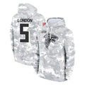 A.Falcons #5 Drake London Player Camo Arctic Salute to Service Hoodies Limited Ndoa Stitched Jerseys