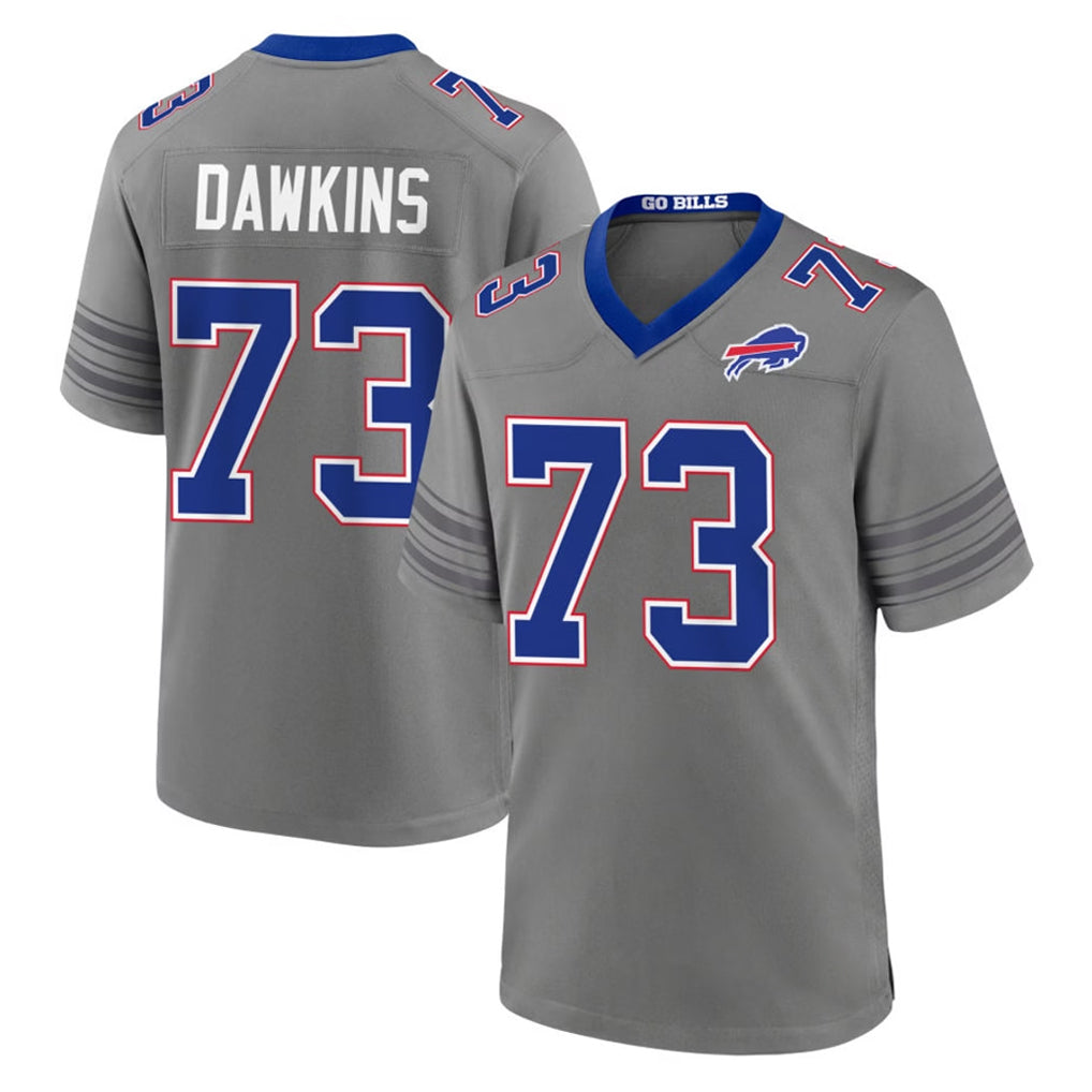 B.Bills #73 Dion Dawkins Player Gray Nickel City Home Game Stitched Jerseys