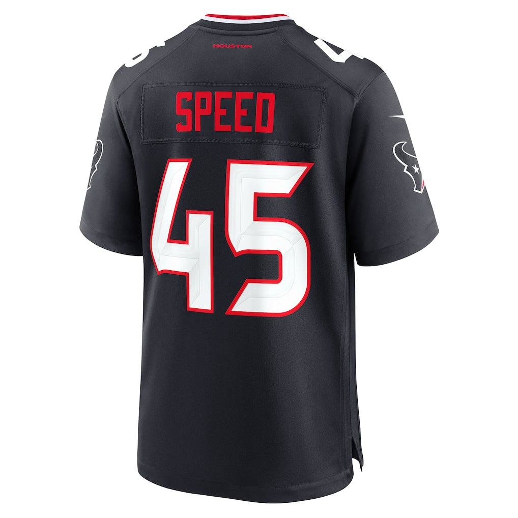 Ndoa H.Texans #45 E.J. Speed Navy Team Game Jersey