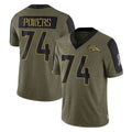 D.Broncos #74 Ben Powers Player Olive Salute To Service Limited Game Ndoa Stitched Jerseys