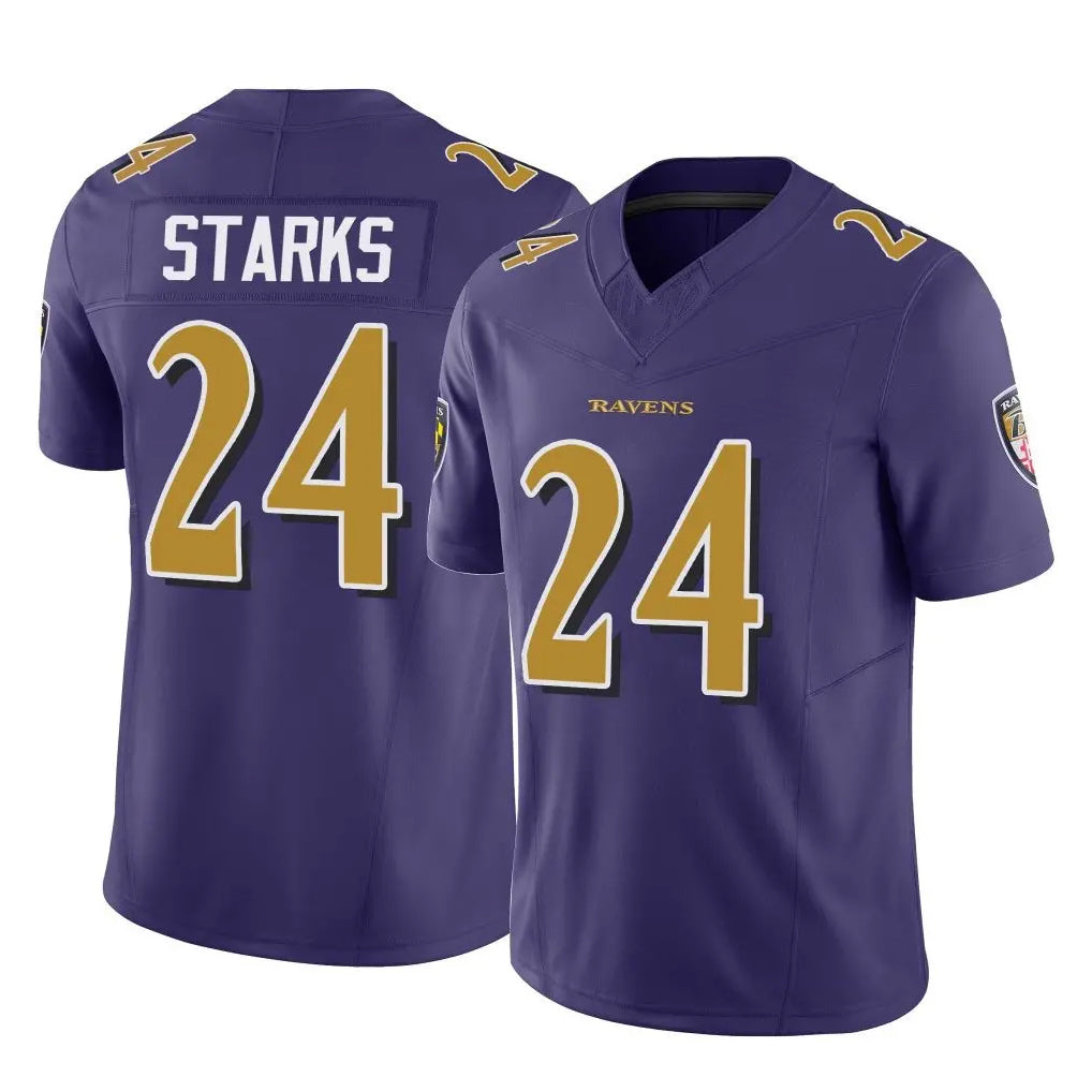 B.Ravens #24 Malaki Starks Player Purple Vapor F.U.S.E. Limited Ndoa Stitched Jerseys