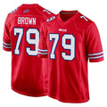 B.Bills #79 Spencer Brown Player Red Home Game Ndoa Stitched Jerseys