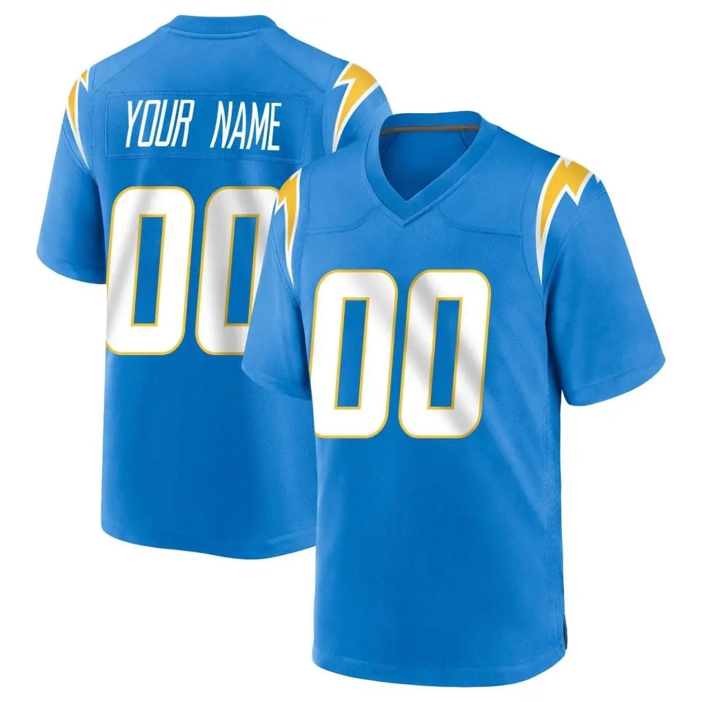 Custom LA.Chargers Blue Home Game Any Name & Numbers Ndoa Stitched Jerseys