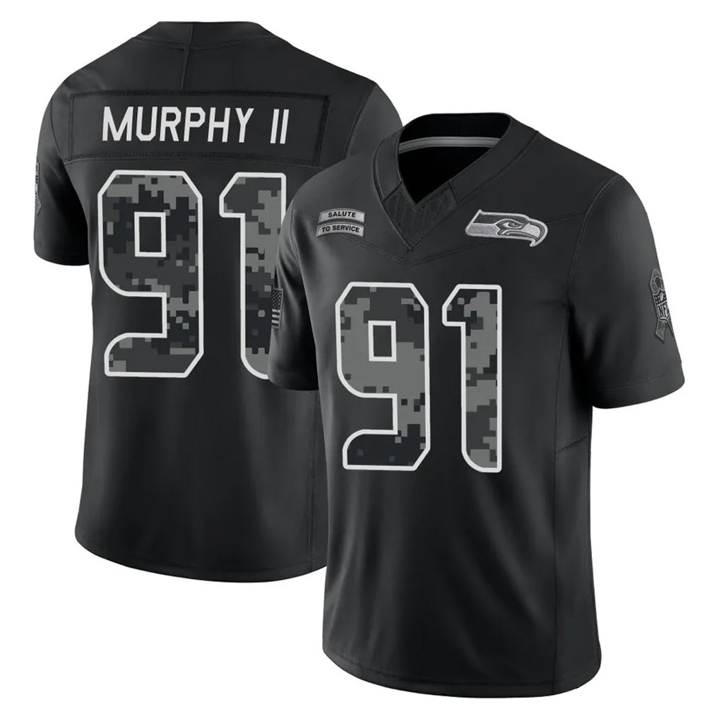 S.Seahawks #91 Byron Murphy II Player Black Limited 2026 Salute to Service Home Game Ndoa Stitched Jerseys