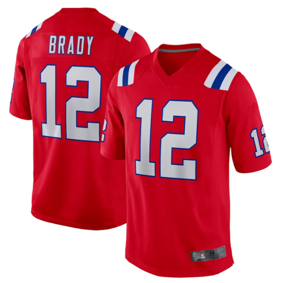 Ndoa NE.Patriots #12 Tom Brady Player Red Game Stitched Jerseys