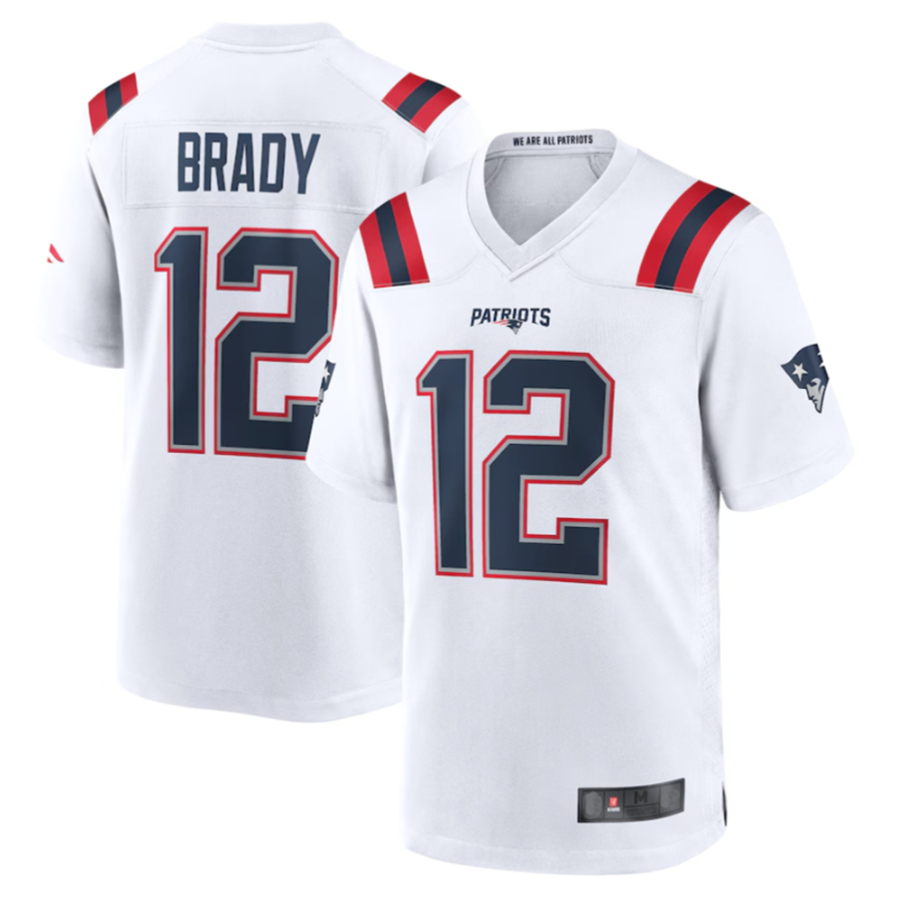 Ndoa NE.Patriots #12 Tom Brady Player White Game Stitched Jerseys