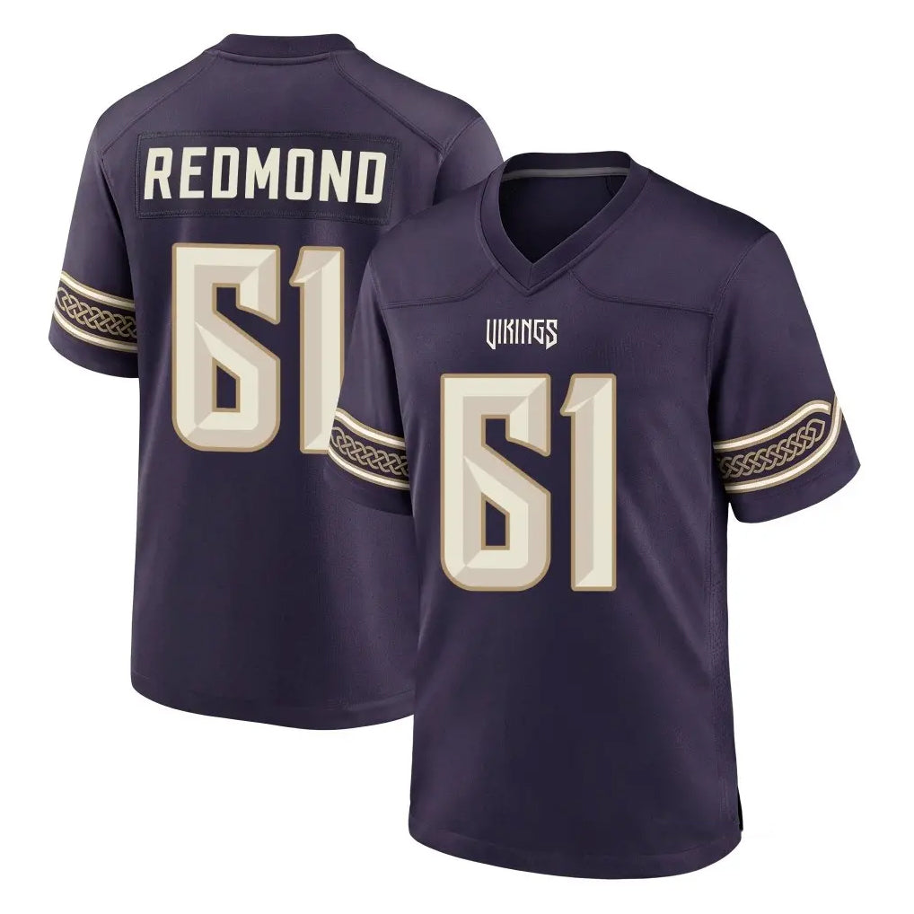 MN.Vikings #61 Jalen Redmond Player Purple 2026 Rivalries Collection Home Game Ndoa Stitched Jerseys