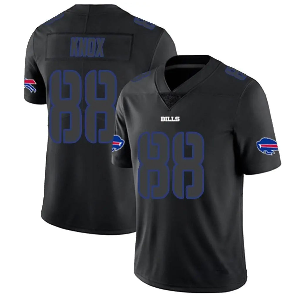 B.Bills #88 Dawson Knox Player Black Impact Limited Ndoa Stitched Jerseys