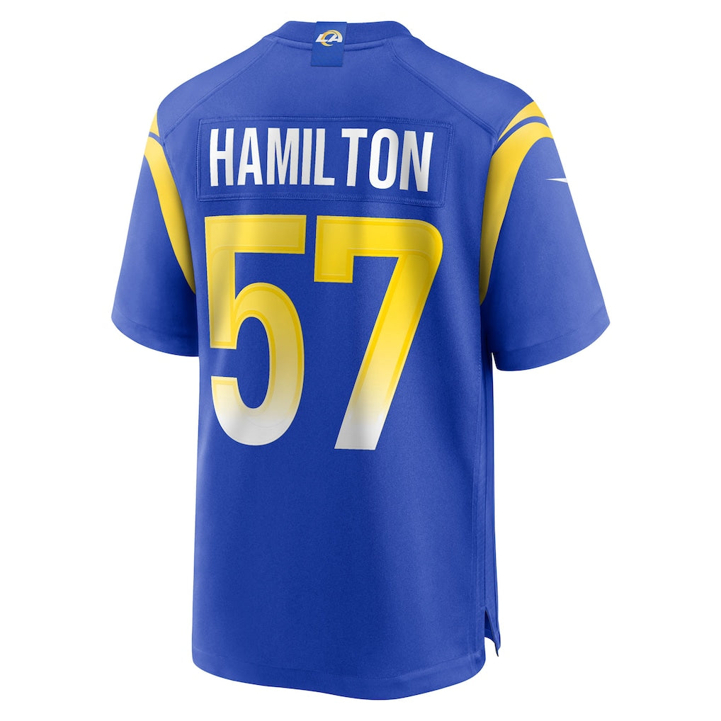 Ndoa LA.Rams #57 Ty Hamilton Royal Team Game Jersey
