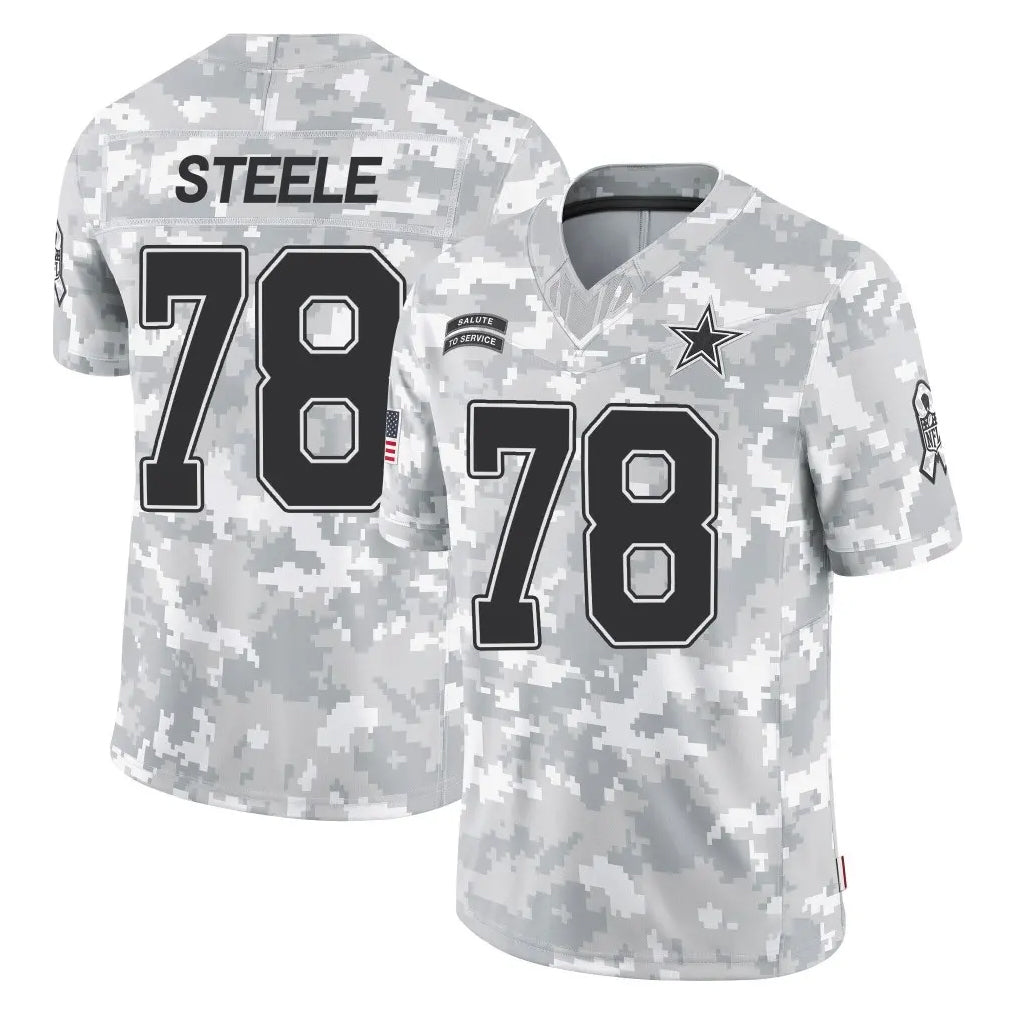 D.Cowboys #78 Terence Steele Player Arctic Camo Salute to Service Limited Home Game Ndoa Stitched Jerseys