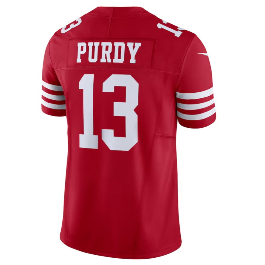 Ndoa SF.49ers #13 Brock Purdy Player Scarlet Vapor F.U.S.E. Limited Stitched Jersey