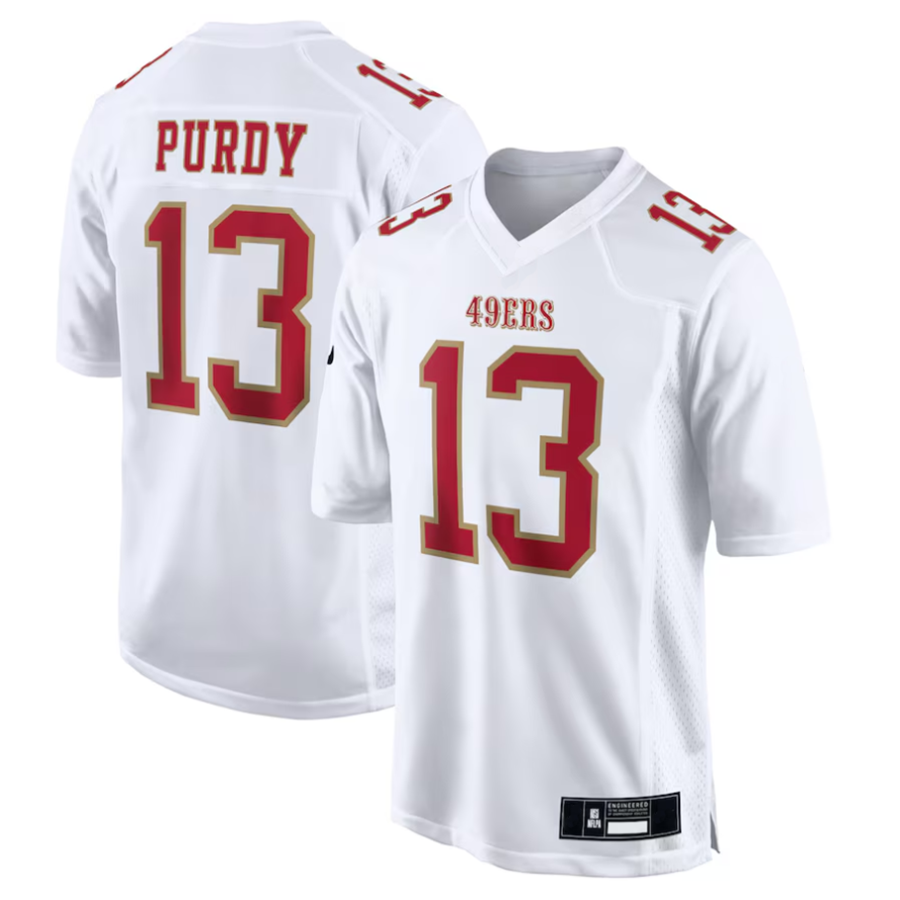 Ndoa SF.49ers #13 Brock Purdy Player Tundra White Fashion Game Stitched Jerseys