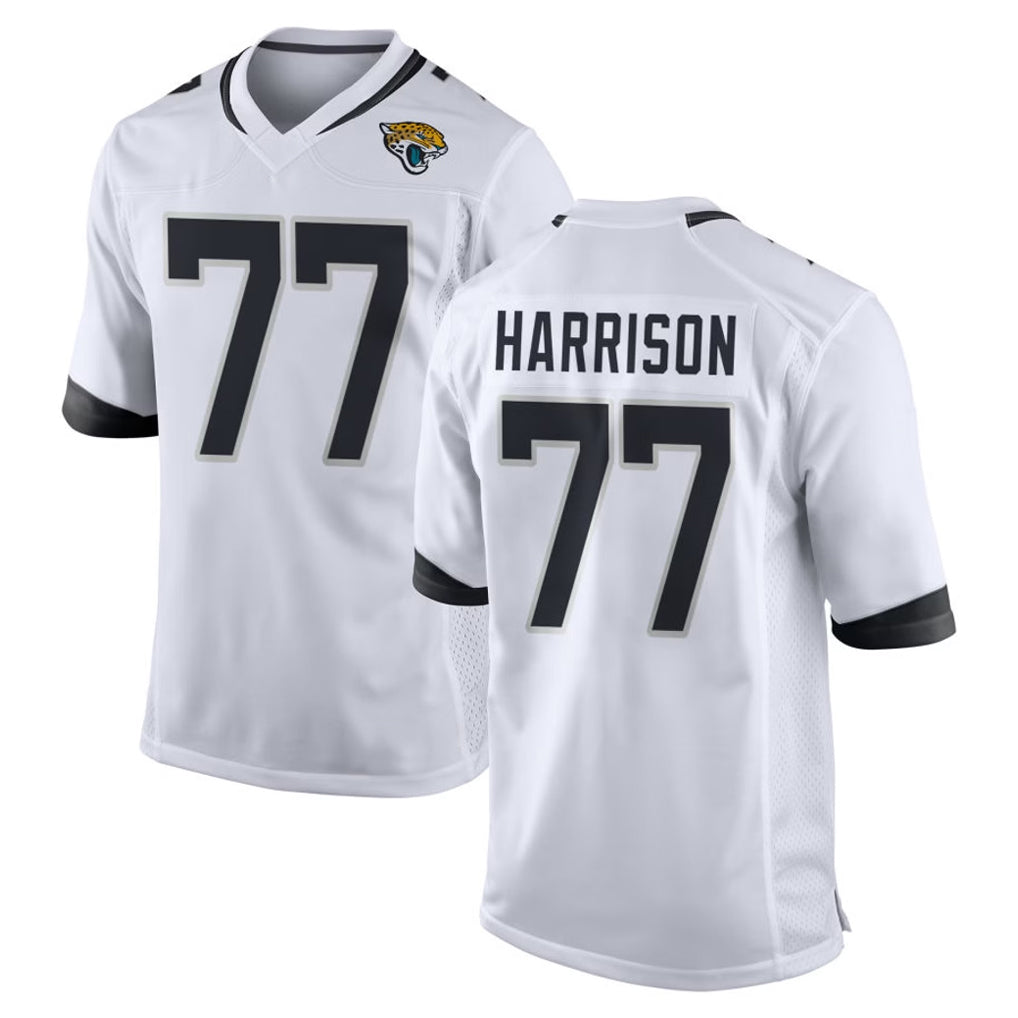 J.Jaguars #77 Anton Harrison Player White Home Game Ndoa Stitched Jerseys