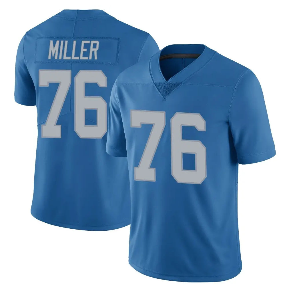 D.Lions #76 Blake Miller Player Blue Limited Throwback Vapor Untouchable Ndoa Stitched Jerseys