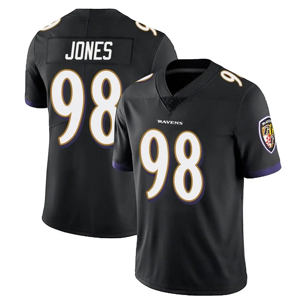 B.Ravens #98 Travis Jones Player Black Vapor Untouchable Limited Home Game Ndoa Stitched Jerseys