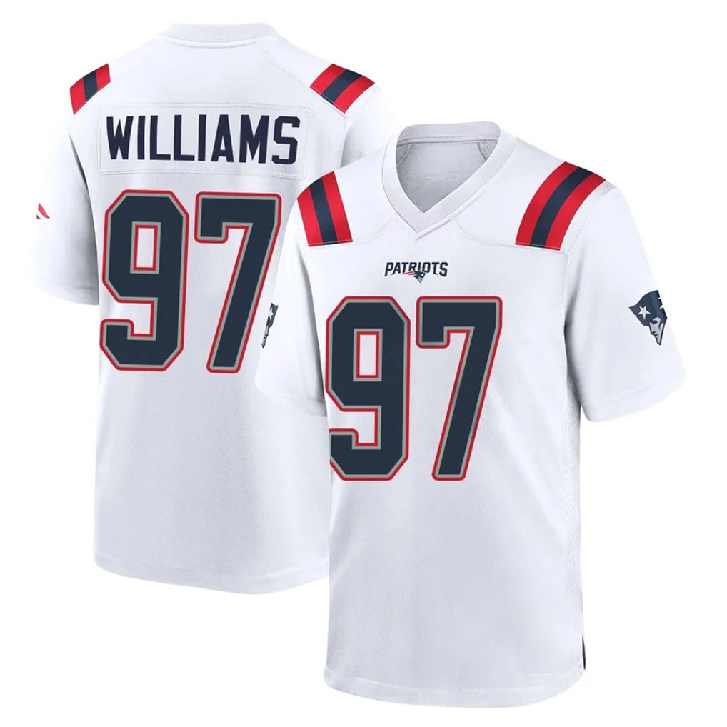 NE.Patriots #97 Milton Williams Player White Home Game Ndoa Stitched Jerseys