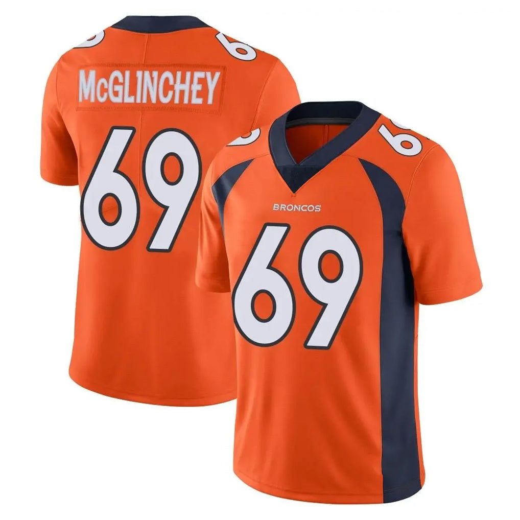 D.Broncos #69 Mike McGlinchey Player Orange Color Vapor Untouchable Limited Game Ndoa Stitched Jerseys