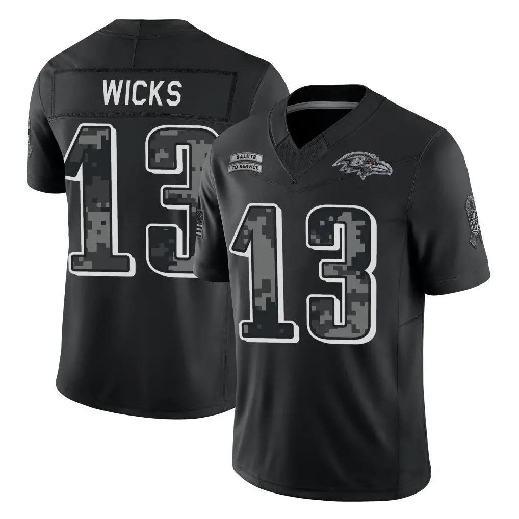 P.Eagles #13 Dontayvion Wicks Player Black Limited 2026 Salute to Service Home Game Ndoa Stitched Jerseys
