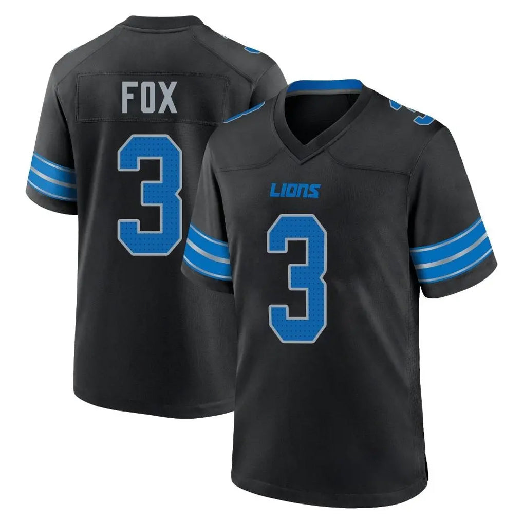 D.Lions #3 Jack Fox Player Black Alternate Home Game Ndoa Stitched Jerseys