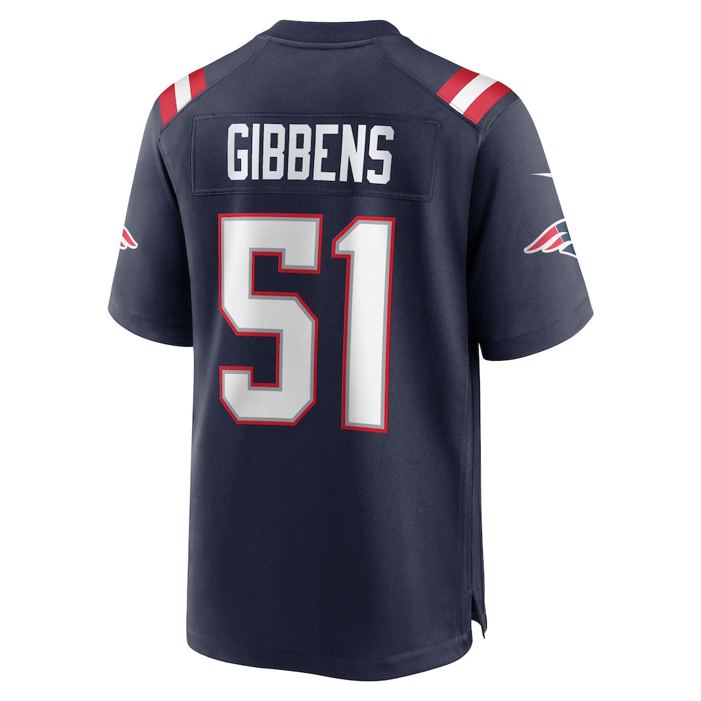 Ndoa NE.Patriots #51 Jack Gibbens Navy Team Game Jersey