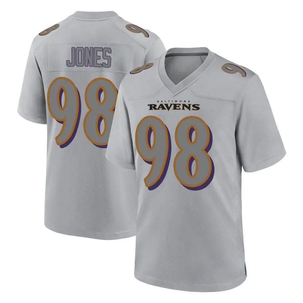 B.Ravens #98 Travis Jones Player Gray Color Rush Vapor Untouchable Game Ndoa Stitched Jerseys