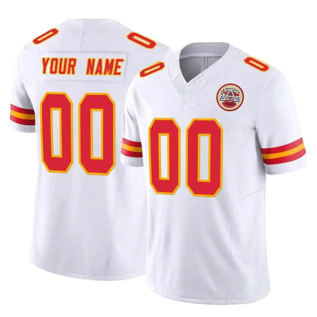 Custom KC.Chiefs White Limited Vapor F.U.S.E. Home Game Any Name & Numbers Ndoa Stitched Jerseys