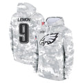 P.Eagles #9 Makai Lemon Player Arctic Camo Salute to Service Pullover Hoodies Limited Game Ndoa Stitched Jerseys