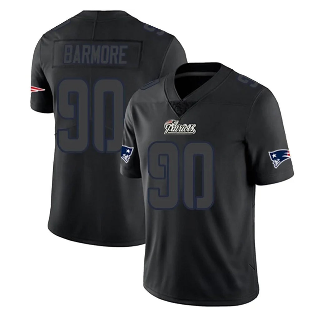 NE.Patriots #90 Christian Barmore Player Black Impact LImited Home Game Ndoa Stitched Jerseys