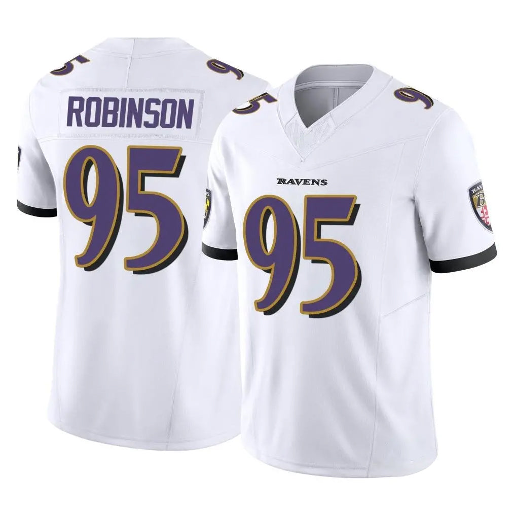 B.Ravens #95 Tavius Robinson Player White Vapor F.U.S.E. Limited Home Game Ndoa Stitched Jerseys