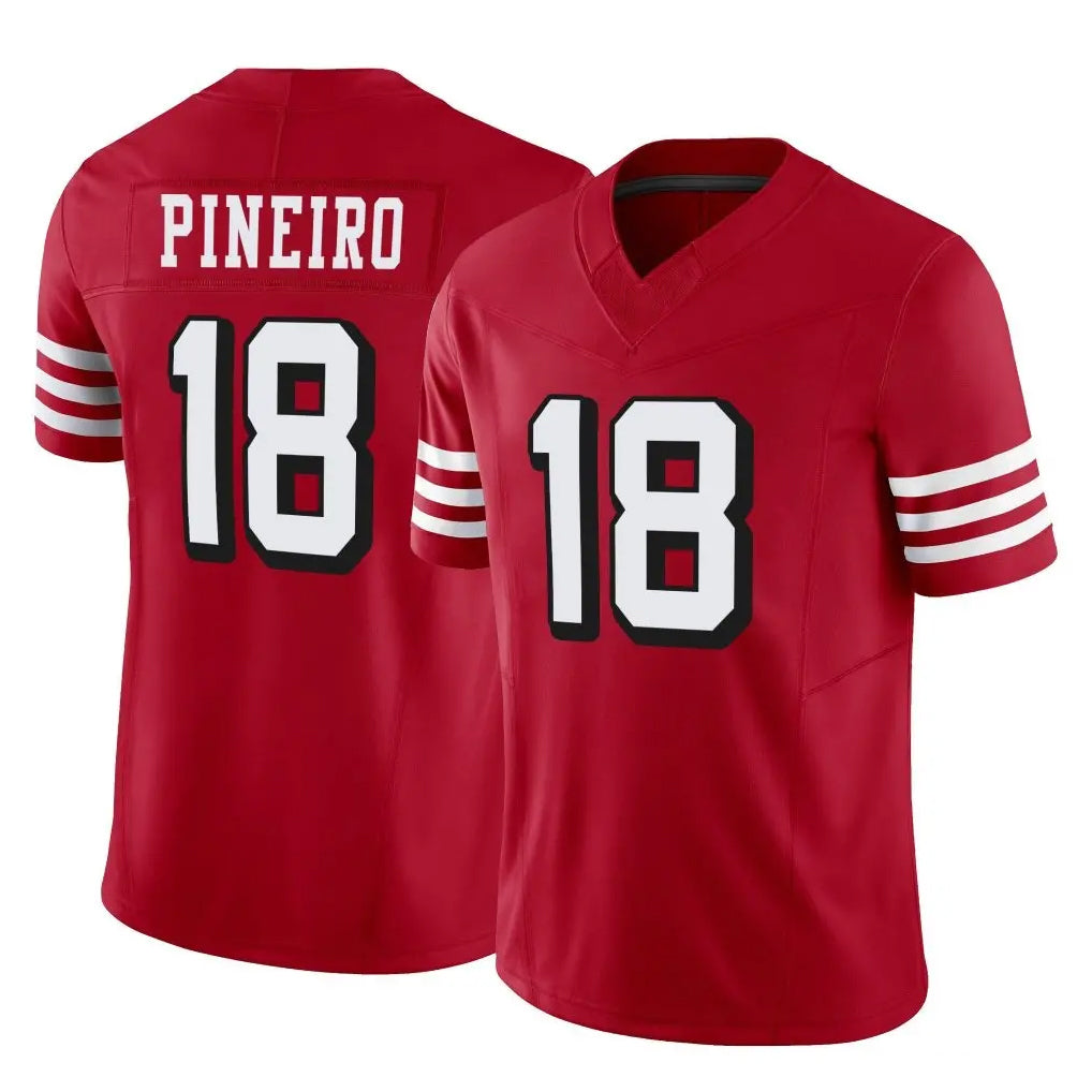 SF.49ers #18 Eddy Pineiro Player Red Limited Alternate Vapor F.U.S.E. Home Game Ndoa Stitched Jerseys
