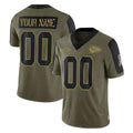 Custom KC.Chiefs Olive Salute To Service Limited Game Any Name & Numbers Ndoa Stitched Jerseys