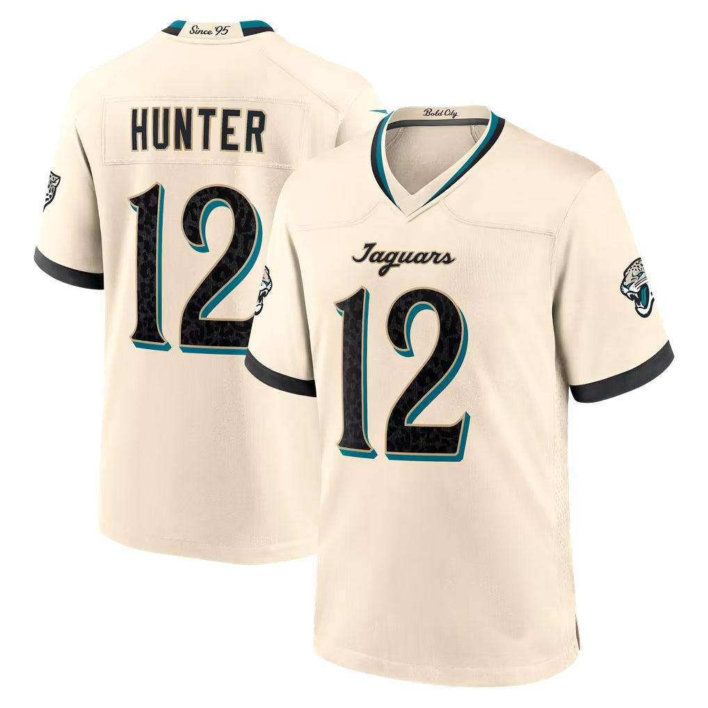 J.Jaguars #12 Travis Hunter Player Natural 2026 Rivalries Collection Game Ndoa Stitched Jerseys