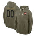 Custom C.Browns Olive Salute to Service Pullover Hoodies Limited Any Name & Numbers Ndoa Stitched Jerseys