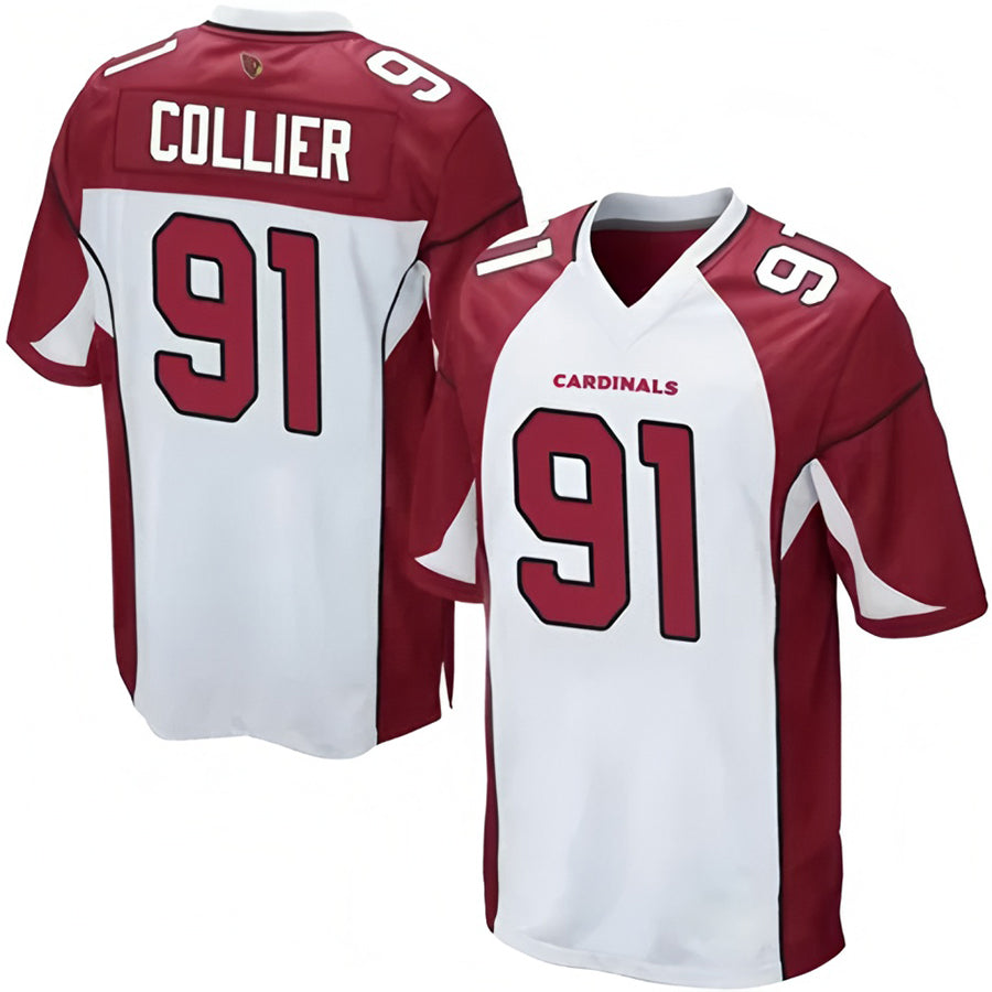 A.Cardinals #91 L.J. Collier Player White Game Ndoa Stitched Jerseys