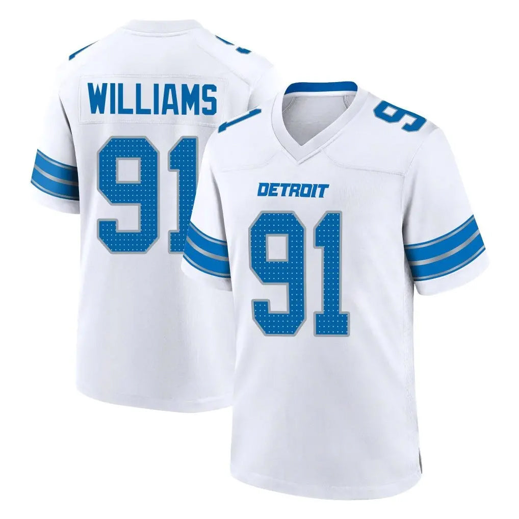 D.Lions #91 Tyleik Williams Player White Alternate Home Game Ndoa Stitched Jerseys