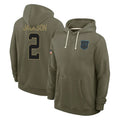 C.Panthers #2 Michael Jackson Player Olive Salute to Service Hoodies Game Ndoa Stitched Jerseys