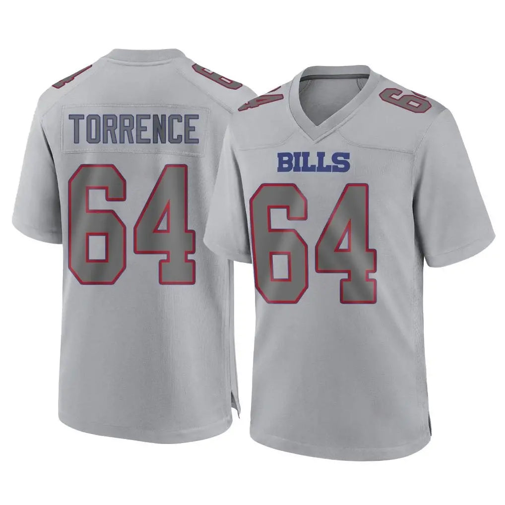 B.Bills #64 O'Cyrus Torrence Player Gray Home Game Ndoa Stitched Jerseys