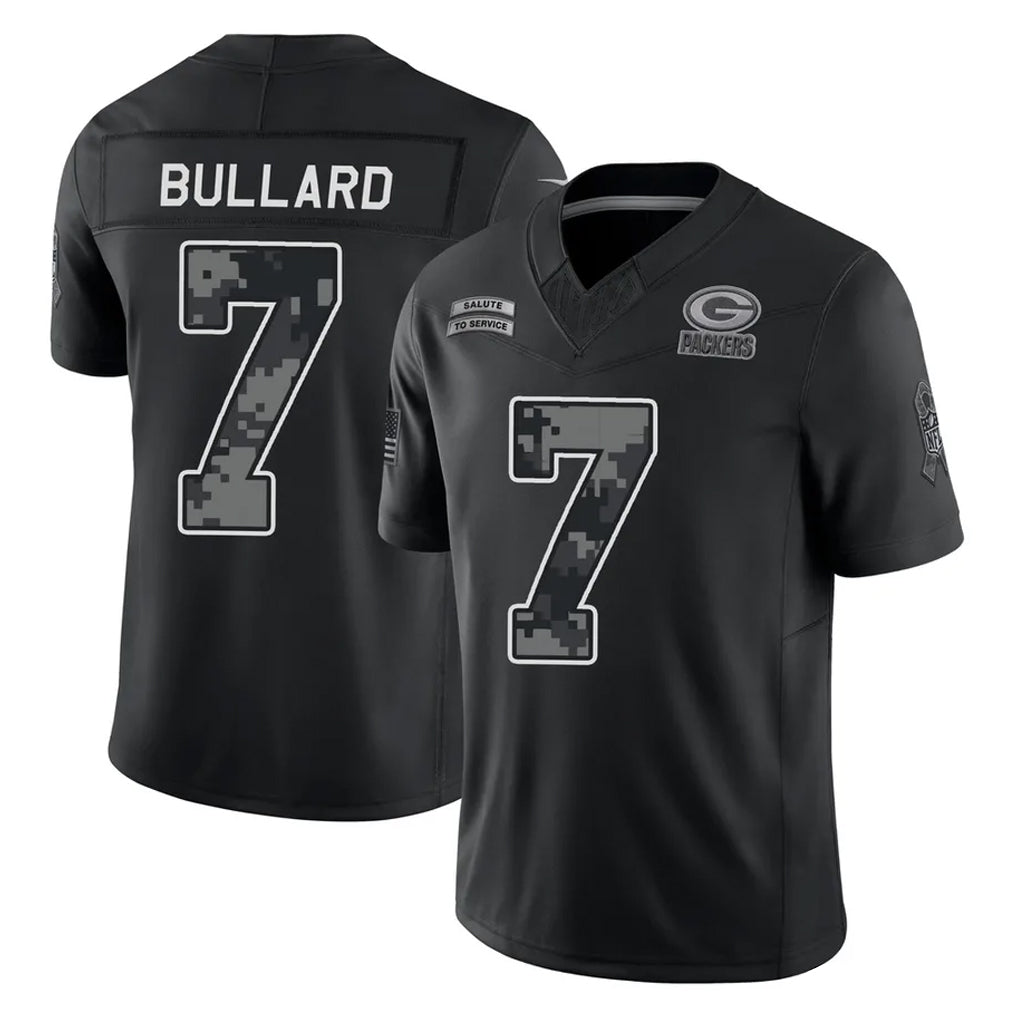 GB.Packers #7 Javon Bullard Player Black Limited 2026 Salute to Service Home Game Ndoa Stitched Jerseys