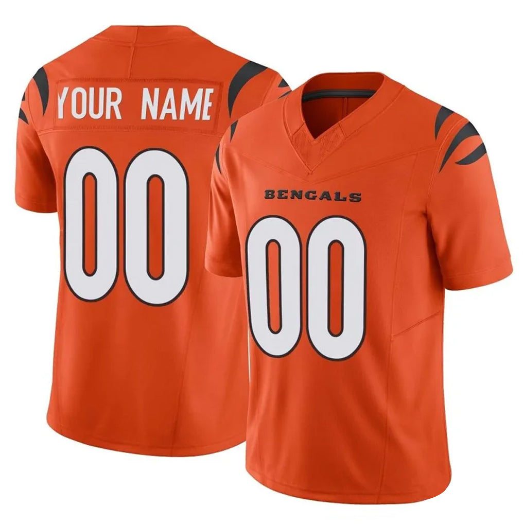 Custom C.Bengals Orange Vapor F.U.S.E. Limited Home Game Any Name & Numbers Ndoa Stitched Jerseys