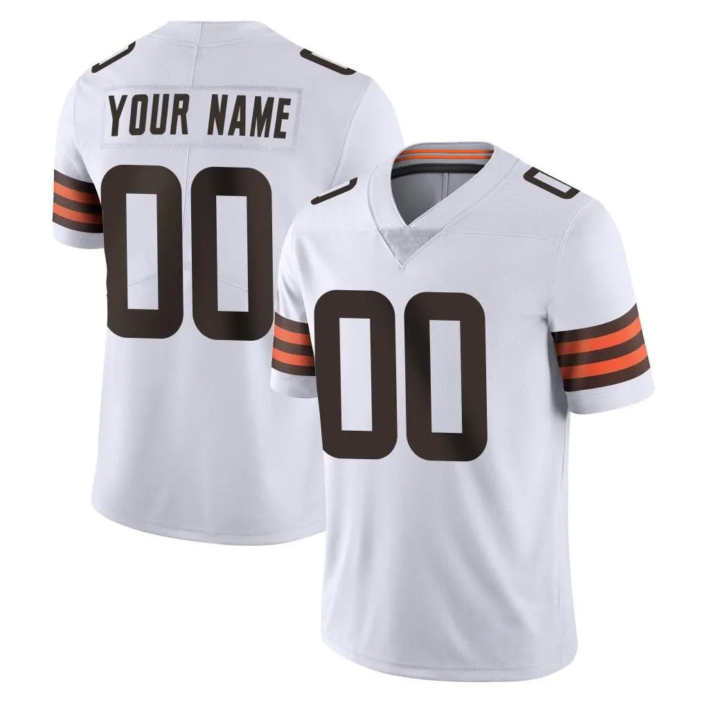 Custom C.Browns White Vapor Untouchable Limited Home Game Any Name & Numbers Ndoa Stitched Jerseys