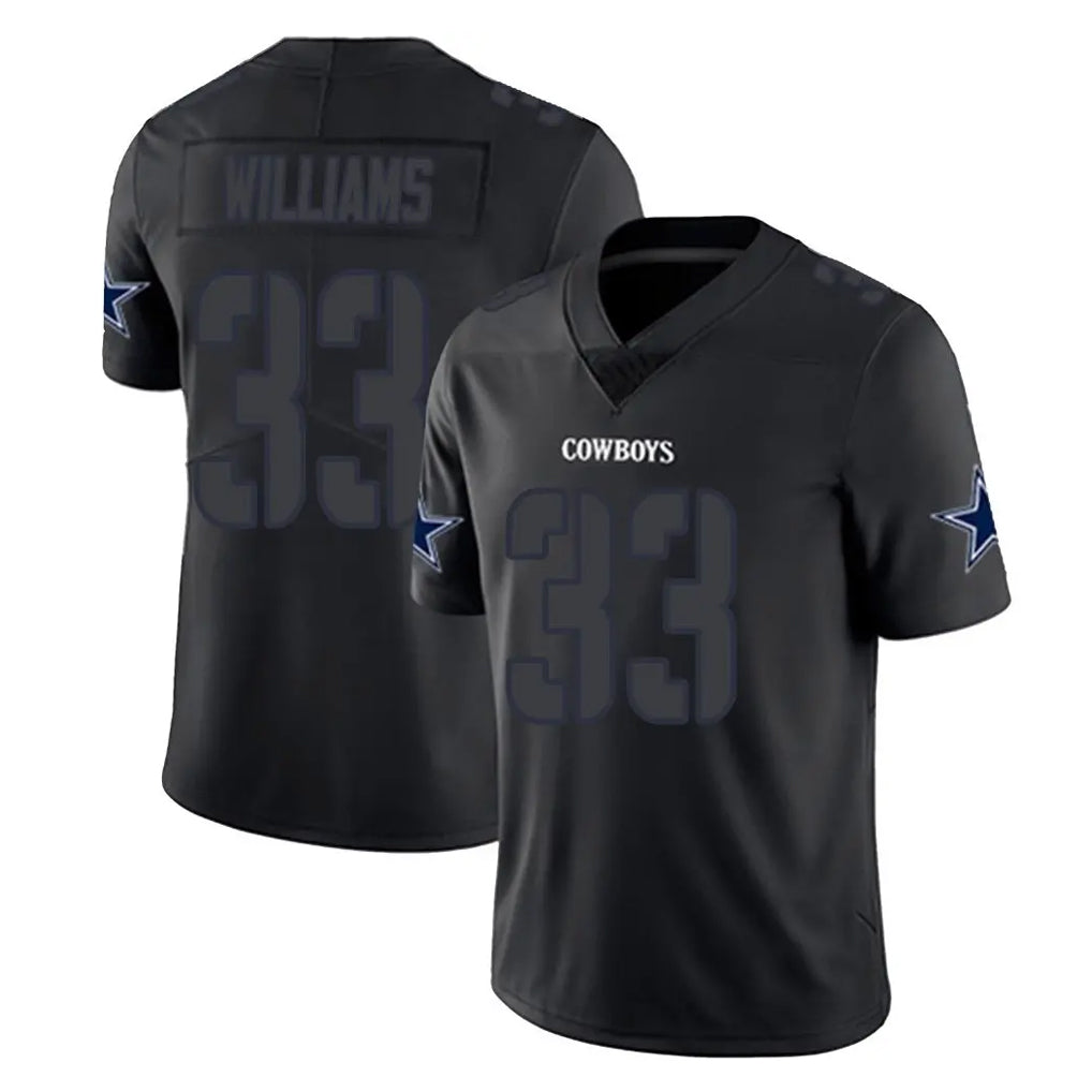 D.Cowboys #33 Javonte Williams Player Black Impact Limited Home Game Ndoa Stitched Jerseys