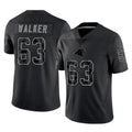 C.Panthers #63 Rasheed Walker Player Black Limited Reflective Game Ndoa Stitched Jerseys