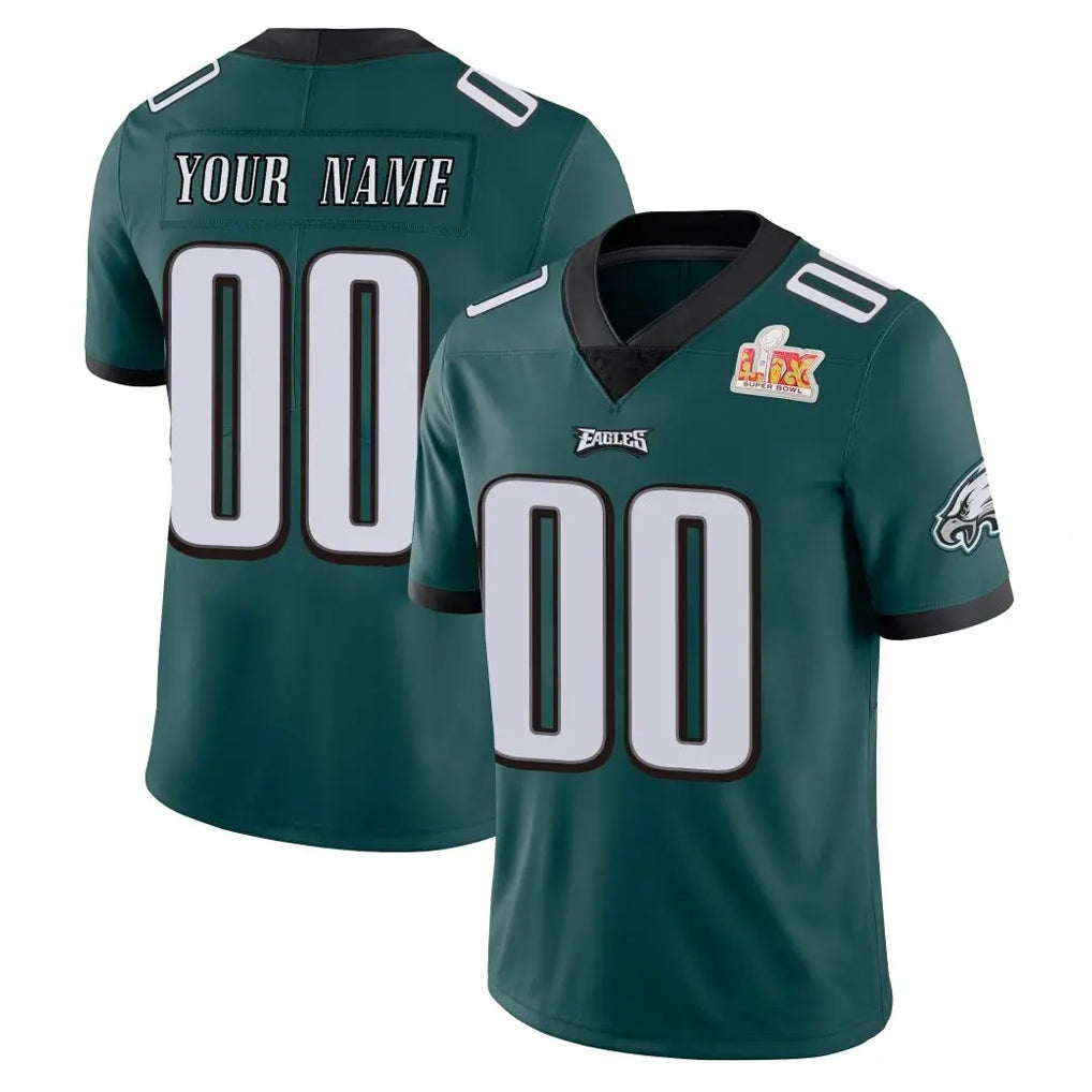 Custom P.Eagles Team Color Green Vapor Untouchable Super Bowl LIX Home Game Any Name & Numbers Ndoa Stitched Jerseys
