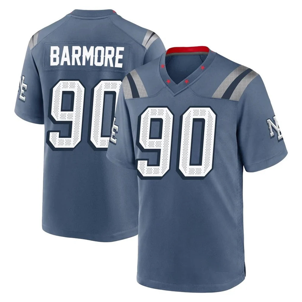 NE.Patriots #90 Christian Barmore Player Blue Rivalries Collection Home Game Ndoa Stitched Jerseys