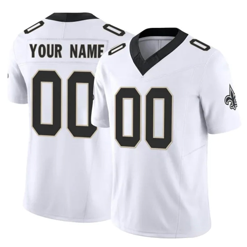 Custom NO.Saints White Limited Vapor F.U.S.E. Home Game Any Name & Numbers Ndoa Stitched Jerseys